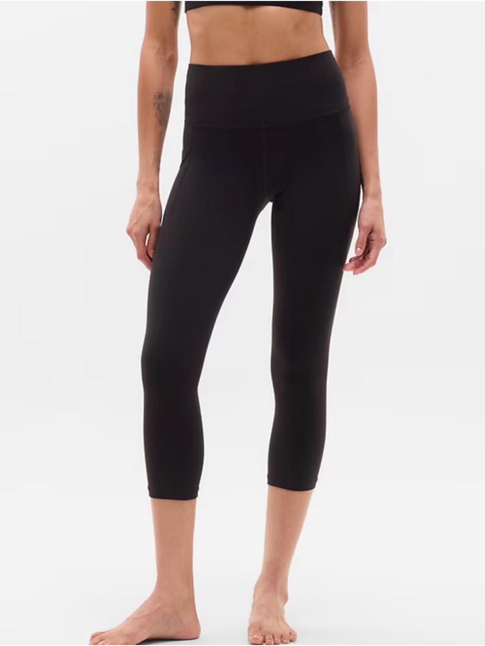 Athleta Black High-Waist Crop Leggings Sz M